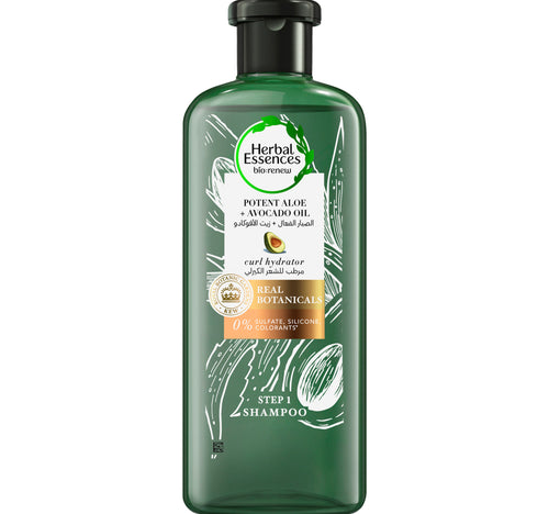 Herbal Essences Sulfate-Free Potent Aloe + Avocado Oil Hair Shampoo For Cleanse and Hydrate Curls 400 ml