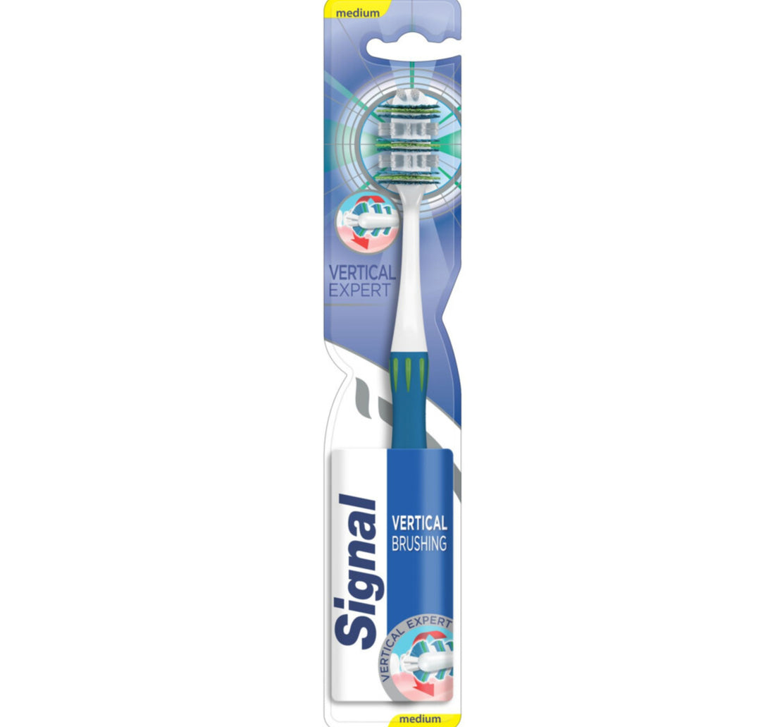 Signal Toothbrush Vertical Expert Medium 1 pc Assorted Color