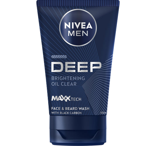 غسول الوجه واللحية العميق من نيفيا للرجال مع الفحم النشط 100 مل