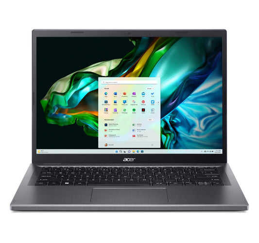كمبيوتر محمول من أيسر A514-56P-79UA، معالج إنتل كور i7-355U، شاشة 14 بوصة عالية الوضوح، ذاكرة وصول عشوائي (RAM) سعة 16 جيجابايت، قرص تخزين SSD سعة 512 جيجابايت، نظام تشغيل ويندوز 11 هوم، لون رمادي معدني