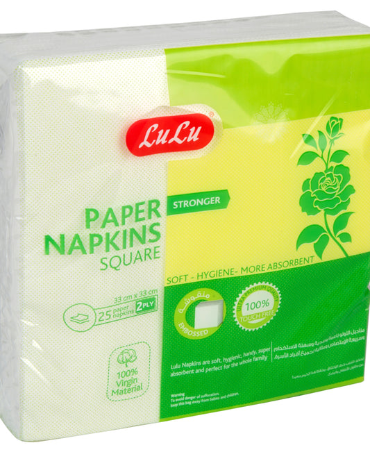 LuLu Paper Napkins Square 33cm x 33cm 2ply 25 pcs