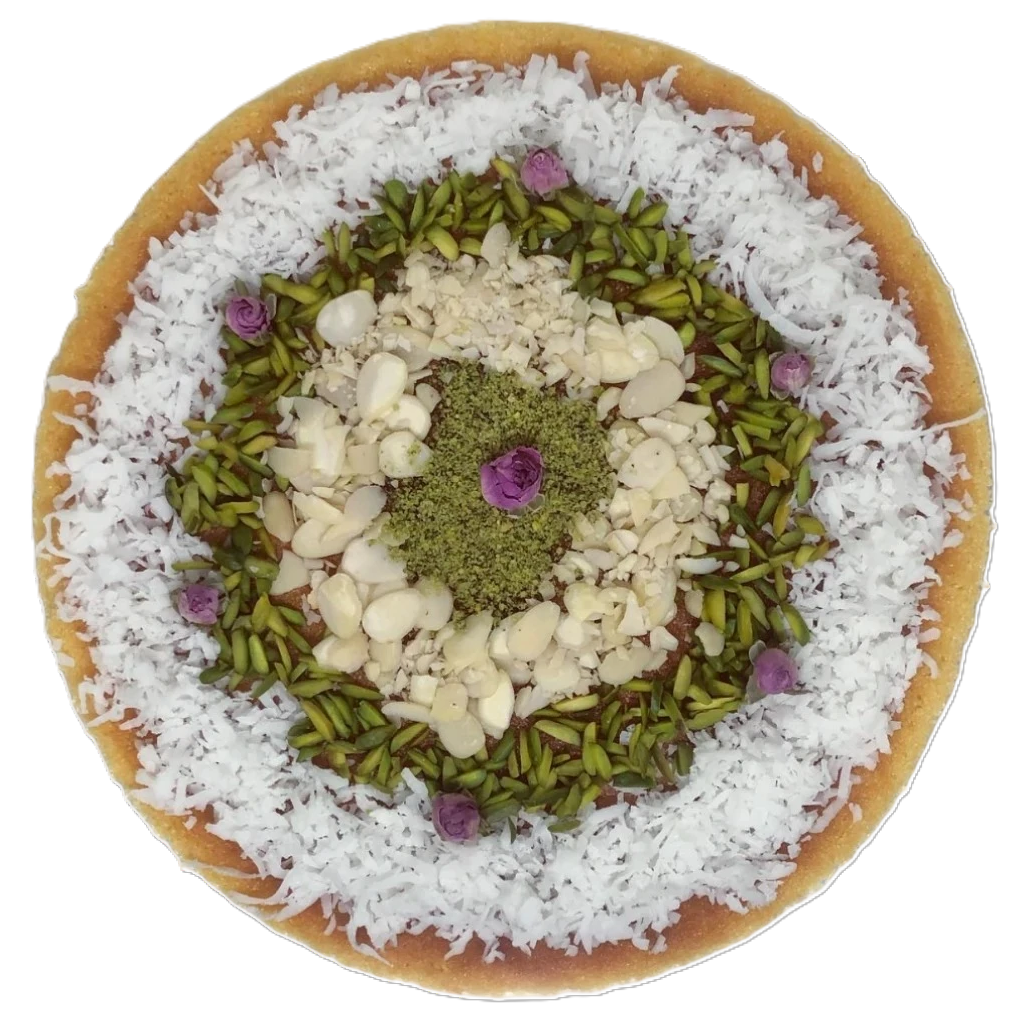 Basbousa cheesecake