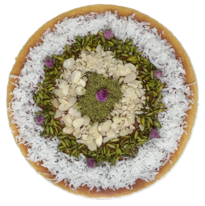Basbousa cheesecake
