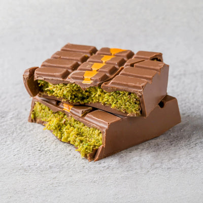 Pistachio with Kunafa chocolate bars Mention