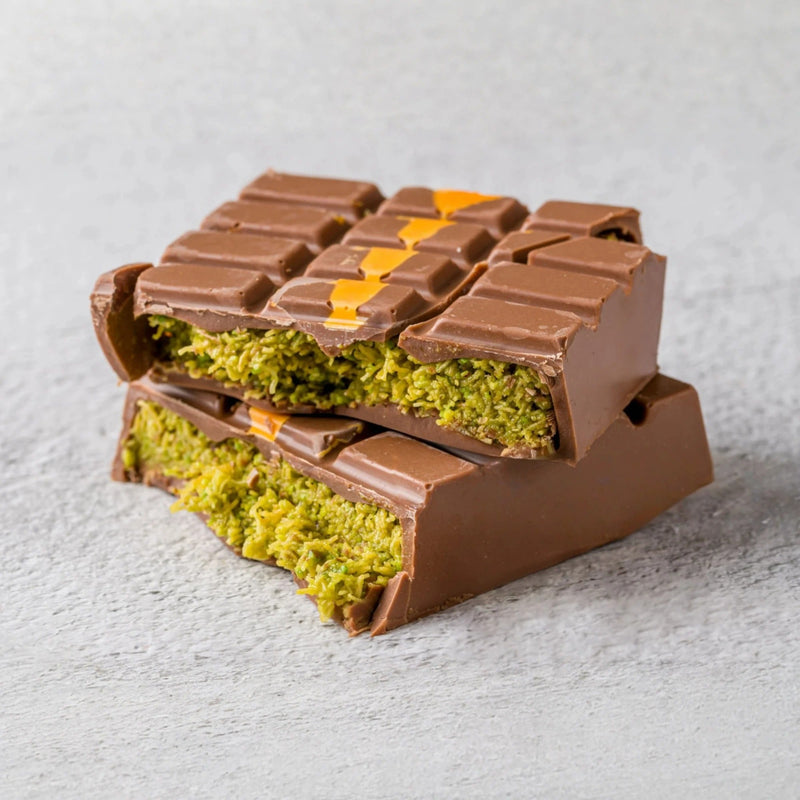 Pistachio with Kunafa chocolate bars Mention