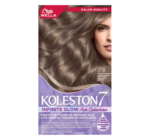 Koleston Infinite Glow Illuminated 7/18 Medium Pearl Blonde Hair Cream Color 1 pkt