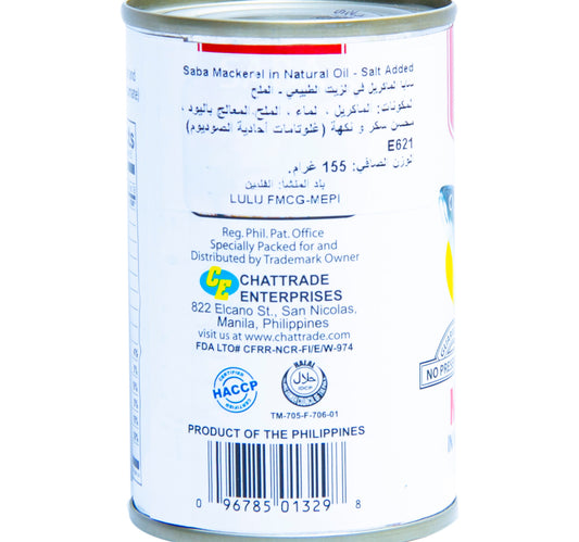 Saba Mackerel Salted In Natural Oil 155 g
