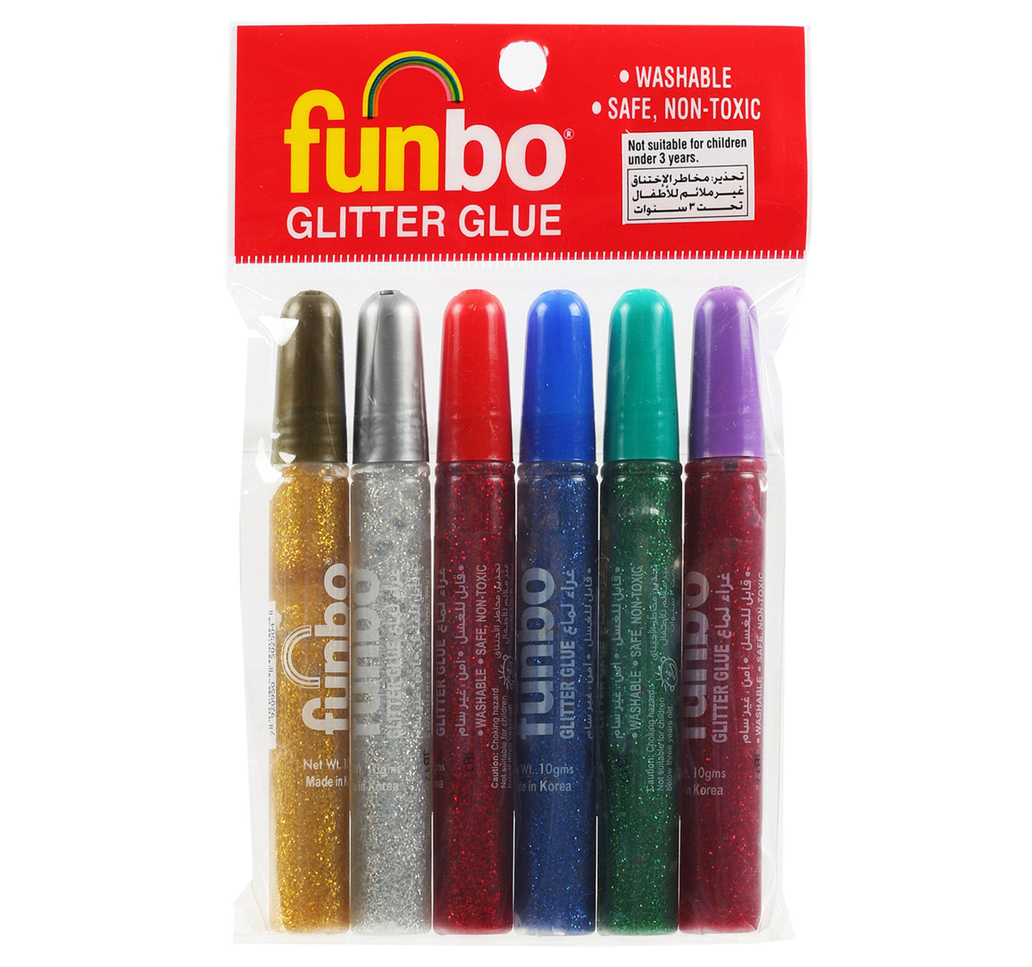 Funbo Glitter Glue 10/6B 6pcs