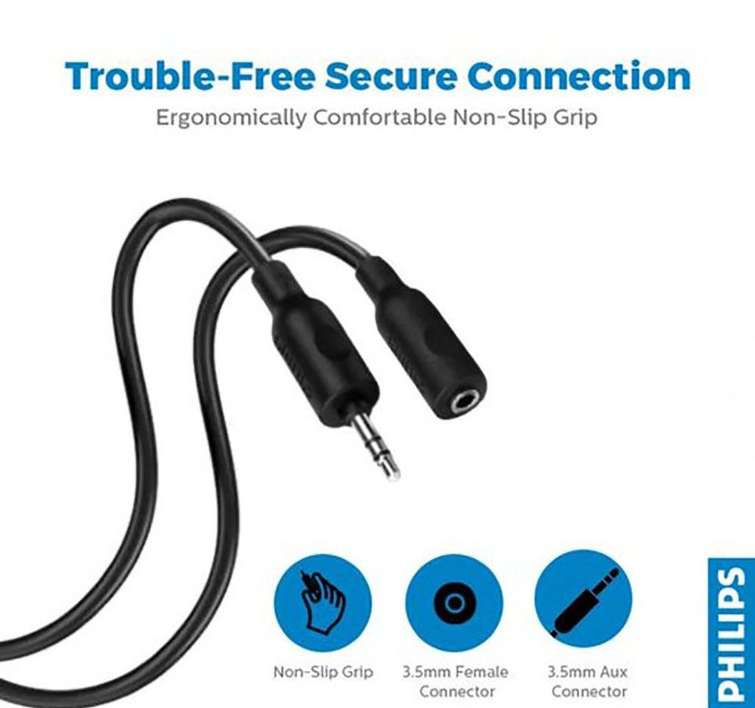 Philips Headphone Extension Cable 1.5m Black (SWA2528W/10)