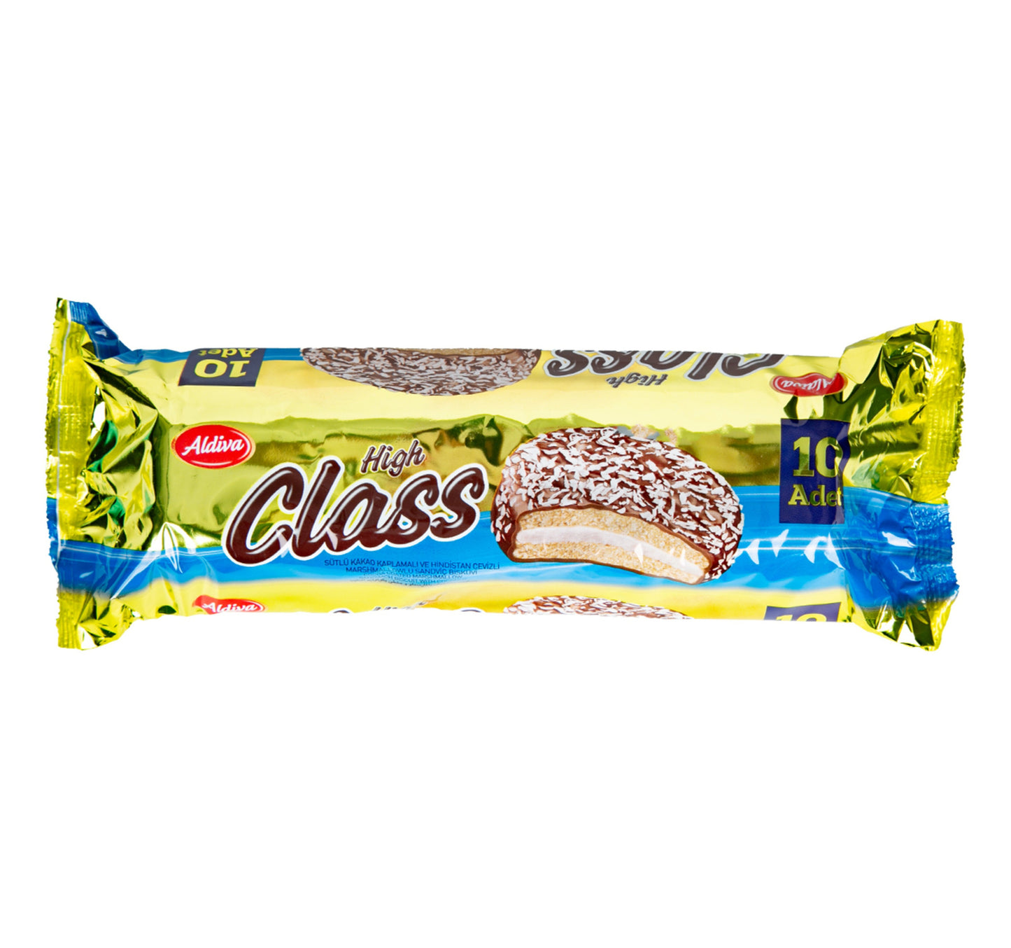 بسكويت ألديفا عالي الجودة مغطى بالكاكاو والمارشميلو مع جوز الهند 180 جم