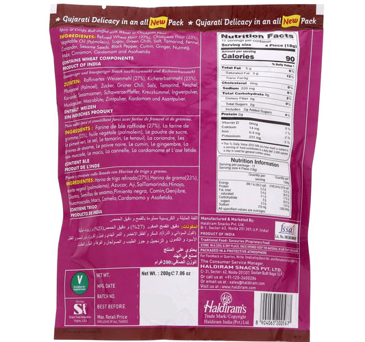 Haldiram's Mini Bhakhar Badi Spicy And Crispy Roll Stuffed With Wheat And Chickpeas Flour 200 g