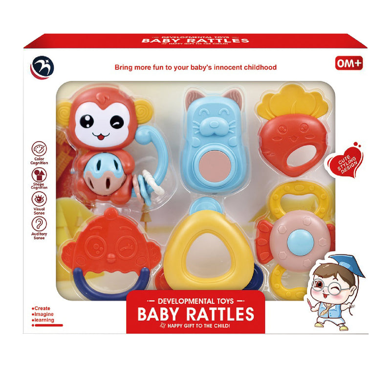 First Step Baby Rattle Set, 6 pcs, BM6300-3B24