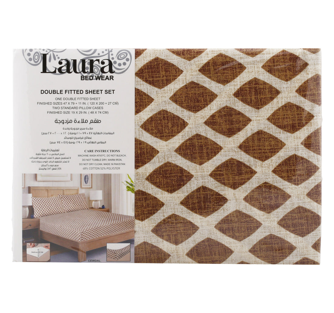 Laura Fitted Sheet 120 x 200cm Assorted Colors