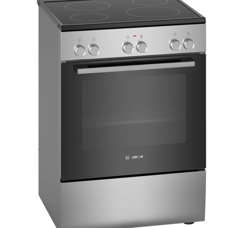 Bosch Ceramic Electric Cooking Range, 4 Burner, 60 x 60, Stainless Steel, HKL060070M
