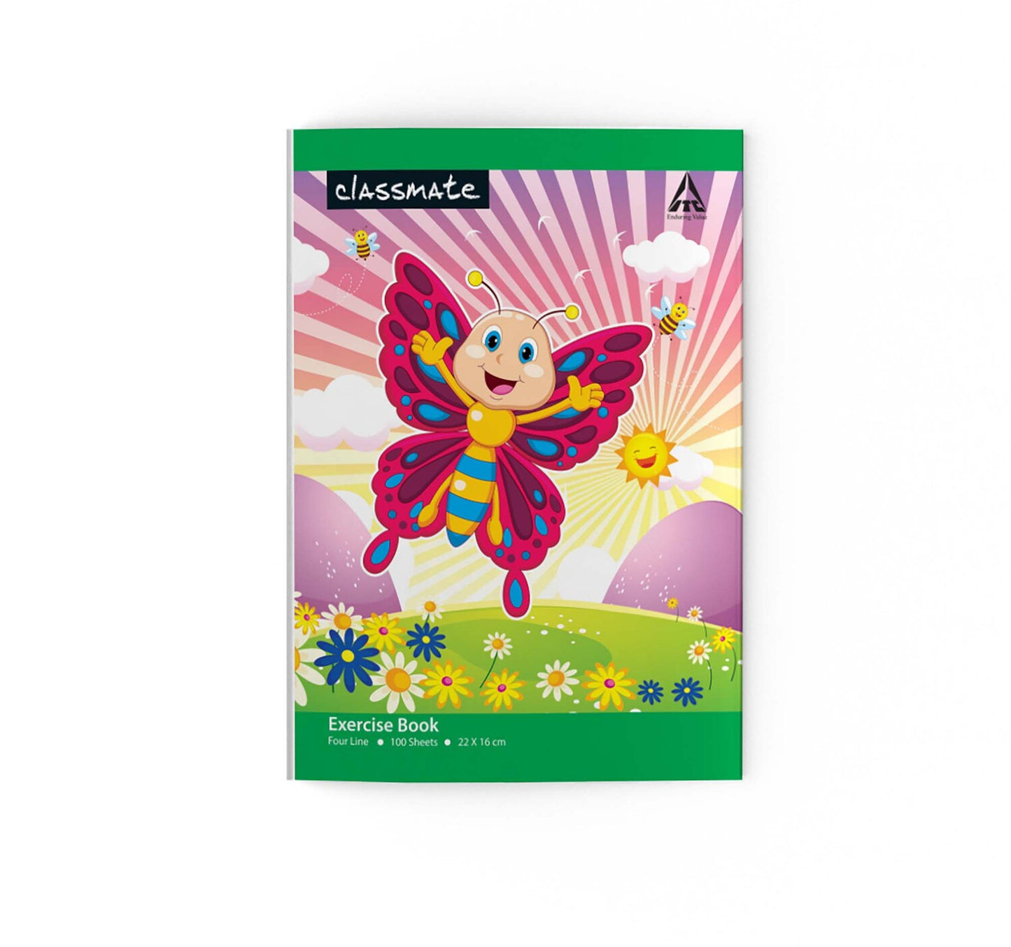 Classmate Exercise Book Centre Stapled 220x160mm 56-GSM 4 Line (Arabic) 200 Pages Assorted