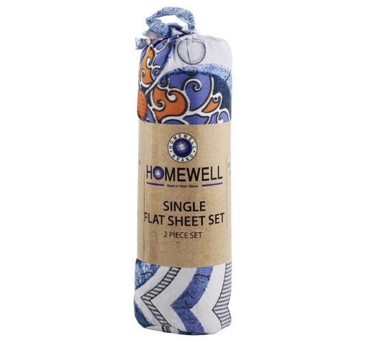 Homewell 2pcs Single Bed Sheet 160 x 240cm Microfiber Assorted