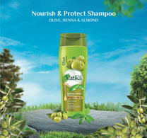 Vatika Naturals Nourish & Protect Shampoo Enriched with Olive & Henna Extracts For Normal Hair With Nourishing Vatika Oils Value Pack 2 x 400 ml