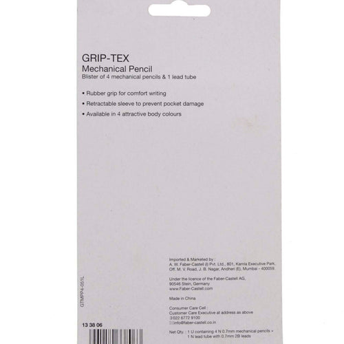 Faber-Castell Grip-Tex Mechanical Pencil 4's + Leads 133806