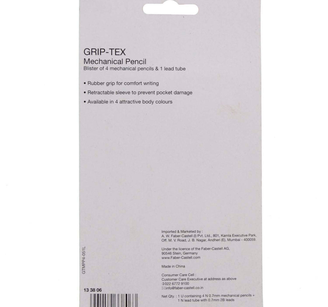 Faber-Castell Grip-Tex Mechanical Pencil 4's + Leads 133806