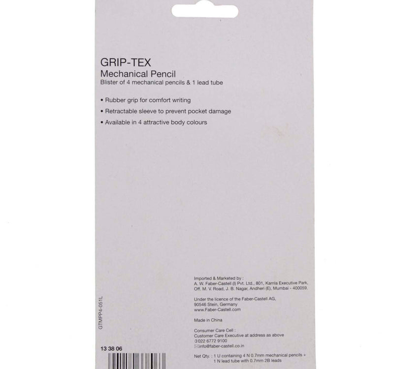 Faber-Castell Grip-Tex Mechanical Pencil 4's + Leads 133806