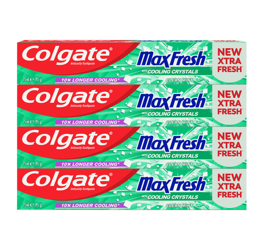 Colgate Max Fresh Clean Mint Toothpaste Value Pack 4 x 75 ml