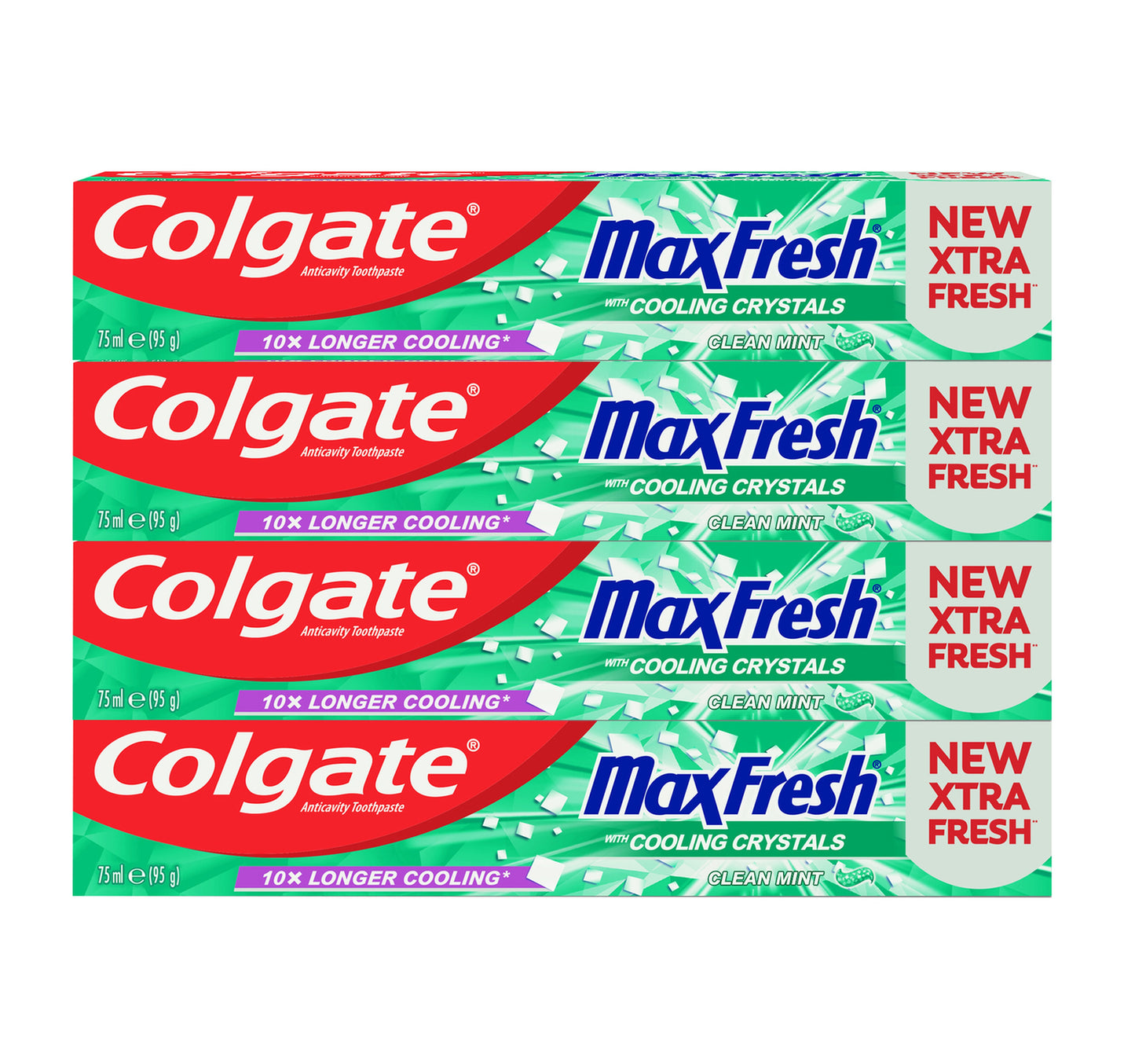 Colgate Max Fresh Clean Mint Toothpaste Value Pack 4 x 75 ml