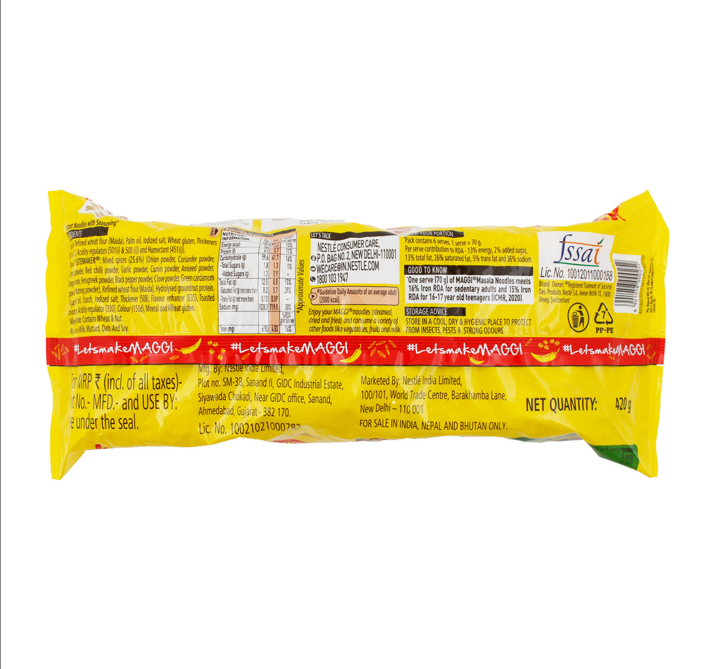 Maggi 2-Minute Noodles Masala 6pcs 420 g