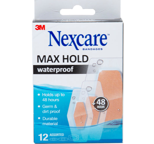 ضمادات نيكسكير ماكس هولد المقاومة للماء، مجموعة متنوعة من 12 قطعة