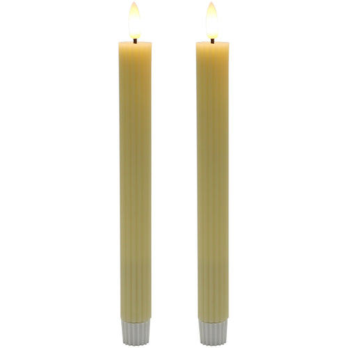 Maple Leaf Battery Operated LED Wax Dinner Candles 2x24.5cm