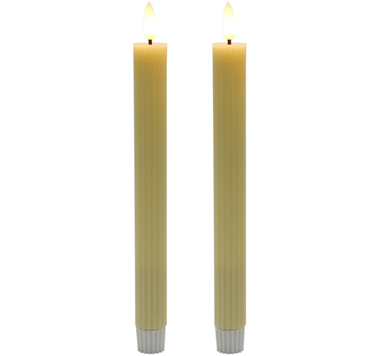 Maple Leaf Battery Operated LED Wax Dinner Candles 2x24.5cm