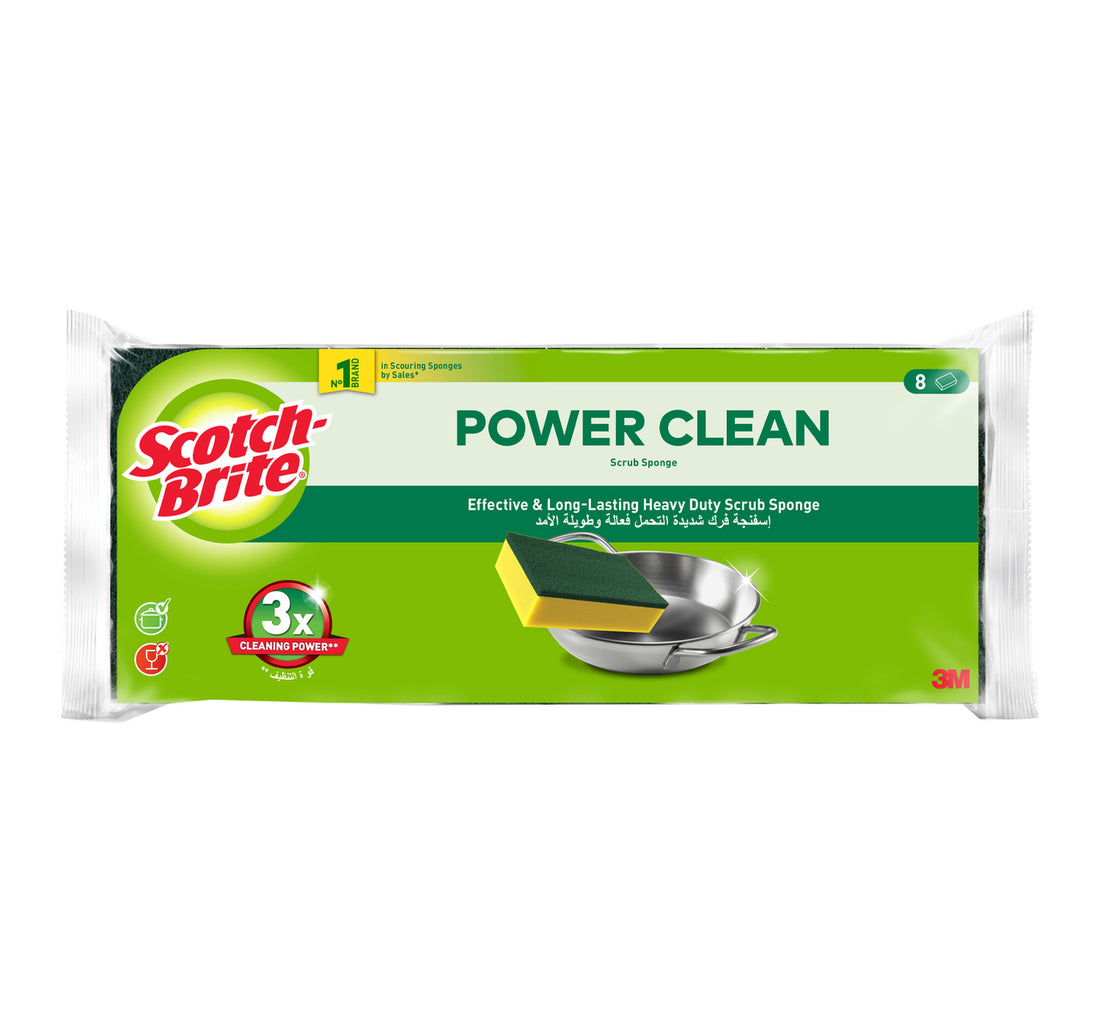 Scotch Brite Power Clean Heavy Duty Scrub Sponge 8 pcs
