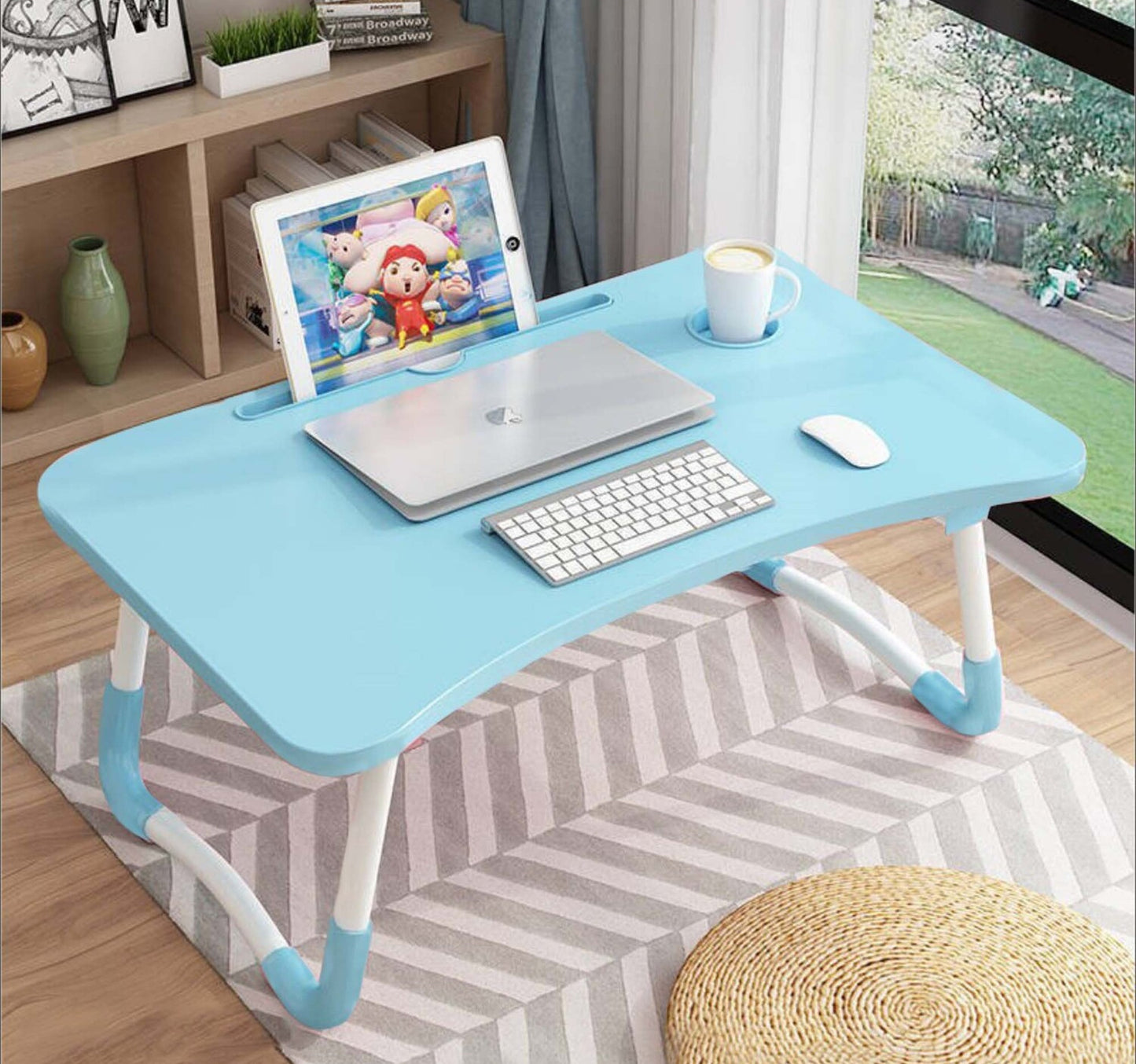 Maple Leaf Home Multi Purpose Folding Table, Blue, KT865