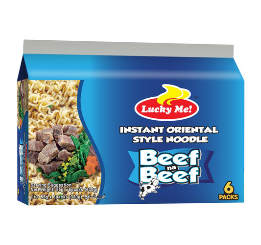 Lucky Me Instant Noodles Artificial Beef Flavour 6 x 55 g