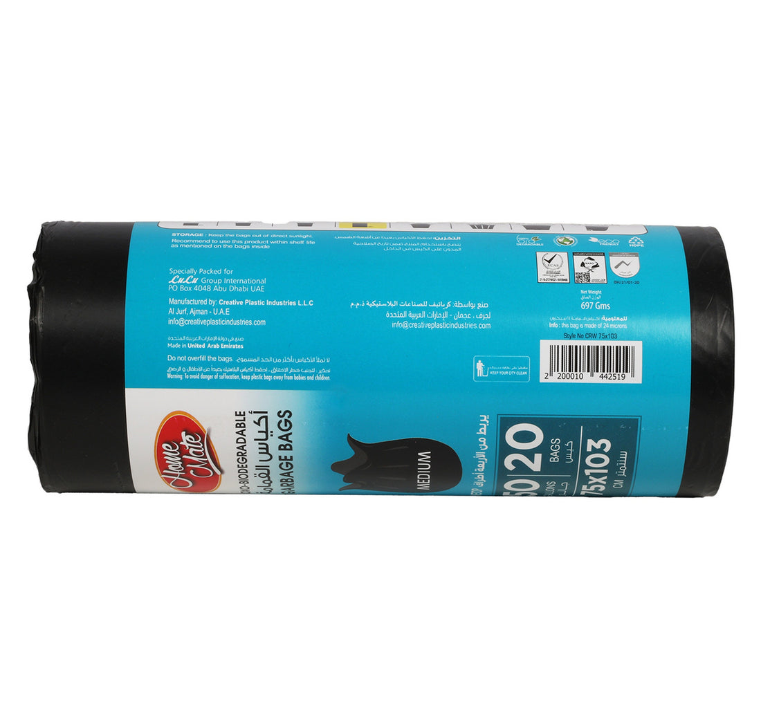 Home Mate Biodegradable Wavetop Garbage Bag 50 Gallons Size 75 x 103cm 2 x 20pcs