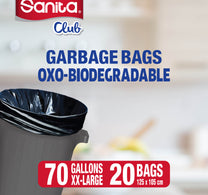 Sanita Club Garbage Bags Oxo-Biodegradable 70 Gallons XX-Large Size 125 x 105cm 2 x 10pcs