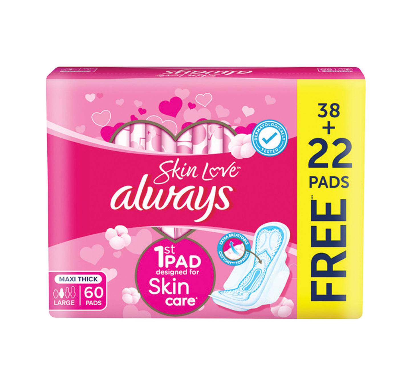 Always Skin Love Maxi Thick Large Pads 60pcs