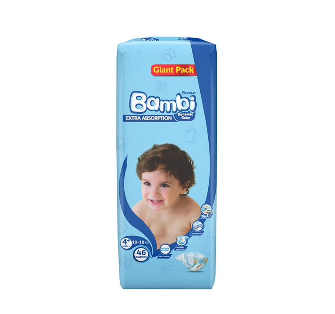 Sanita Bambi Baby Diaper Size 4+ Large 10-18 kg 46 pcs