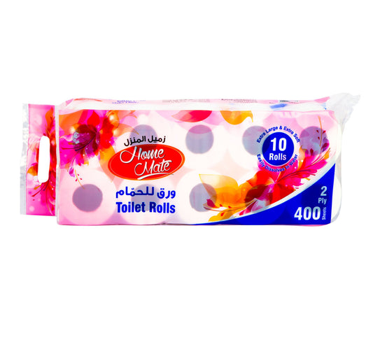 Home Mate Plain Toilet Rolls 2ply 10 x 400 Sheets