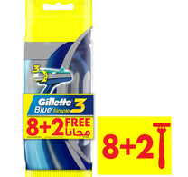 شفرات جيليت بلو سيمبل 3 للرجال للاستخدام مرة واحدة 8+2