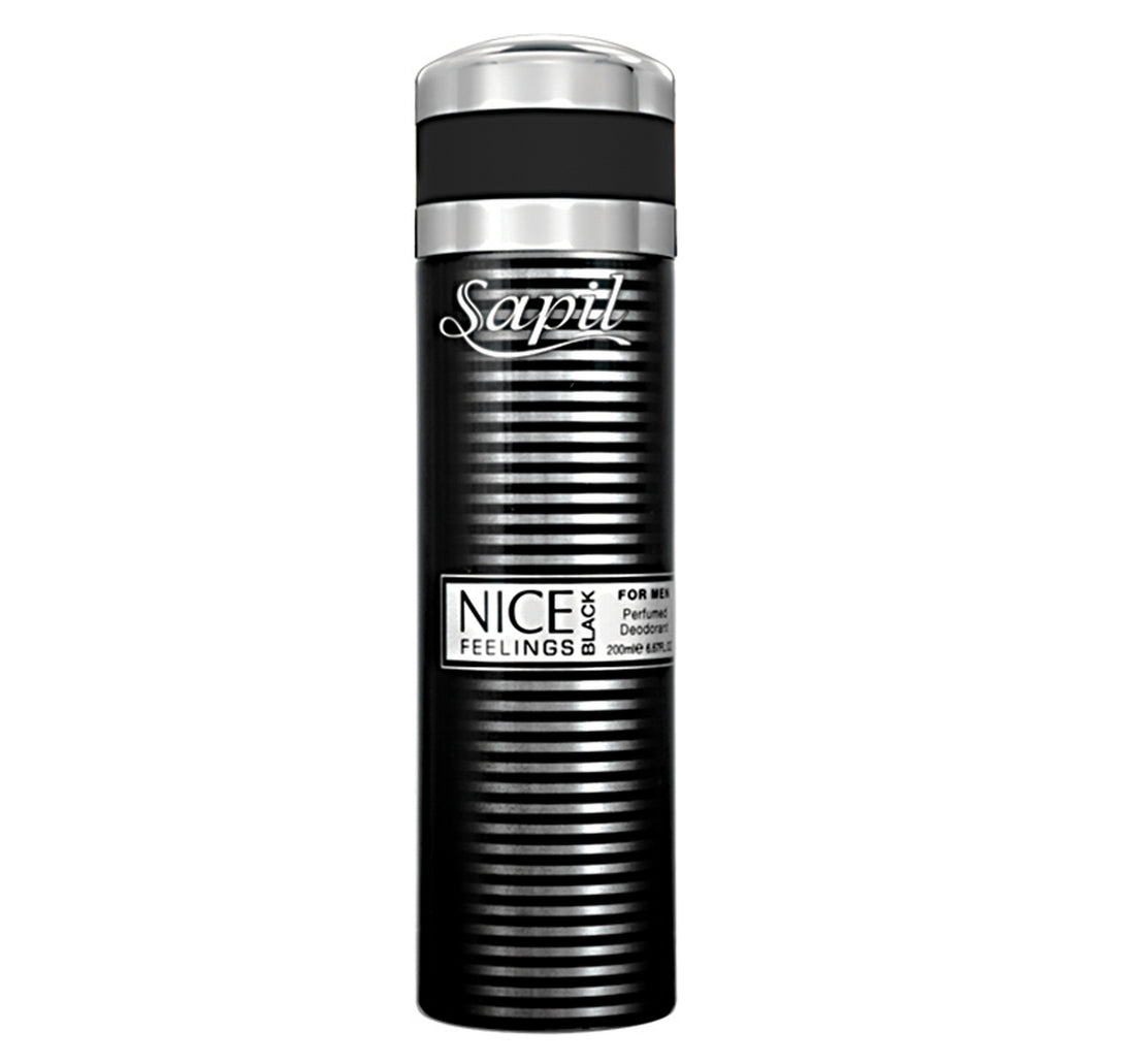 Sapil Nice Feelings Black Perfumed Deodorant For Men 200 ml