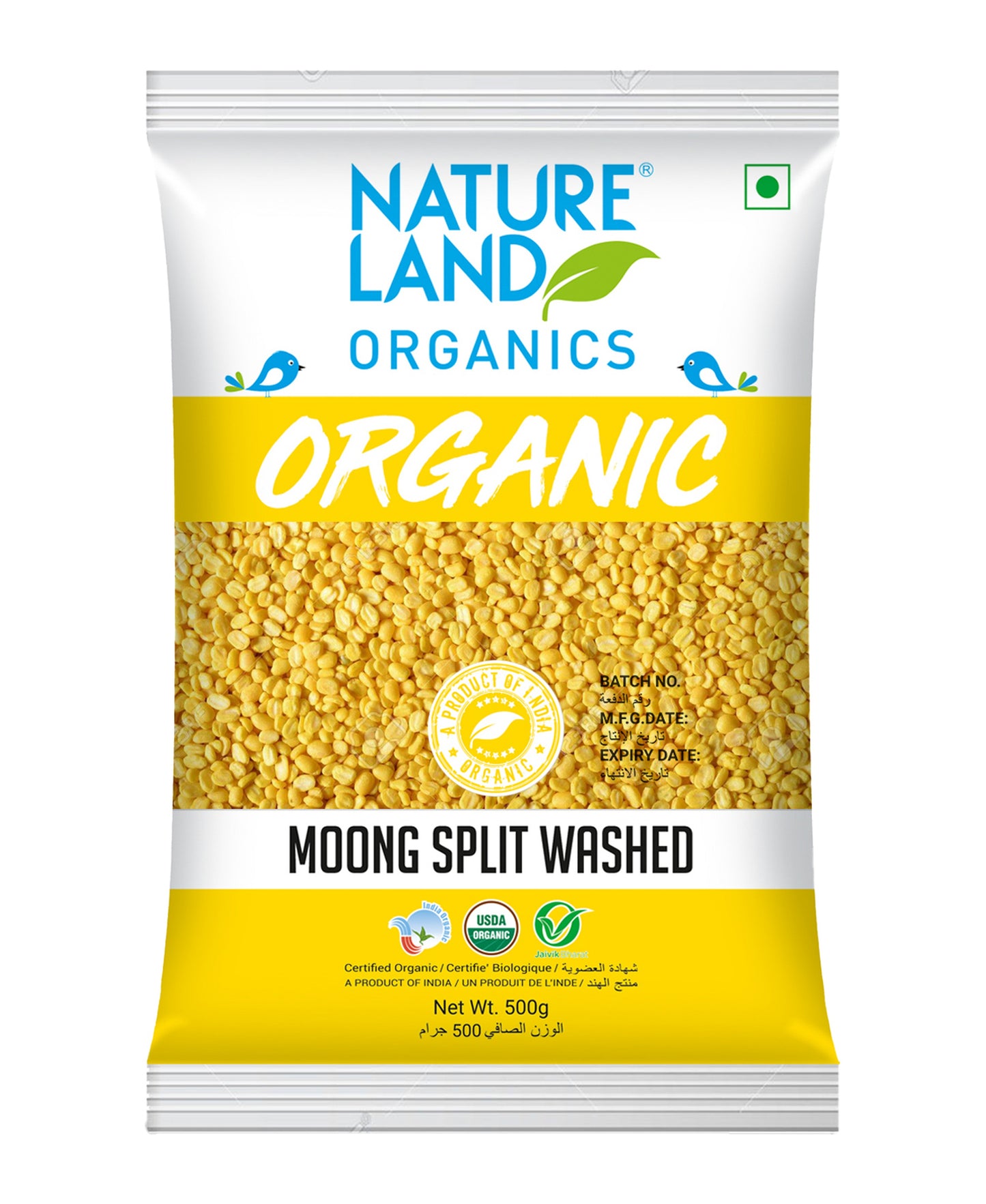Natureland Organics Moong Split Washed 500 g