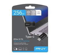 محرك أقراص فلاش PNY Elite-X Fit Type-C USB 3.2، سعة 256 جيجابايت، P-FDI256EXFITC-GE