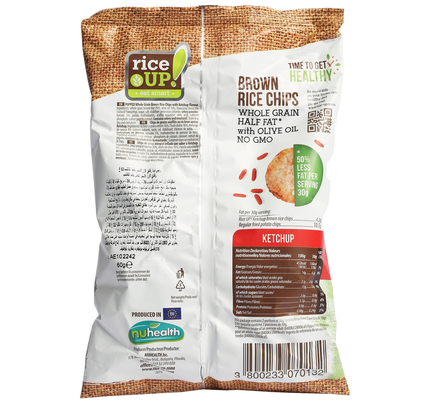 Rice Up Ketchup Brown Rice Chips 60 g