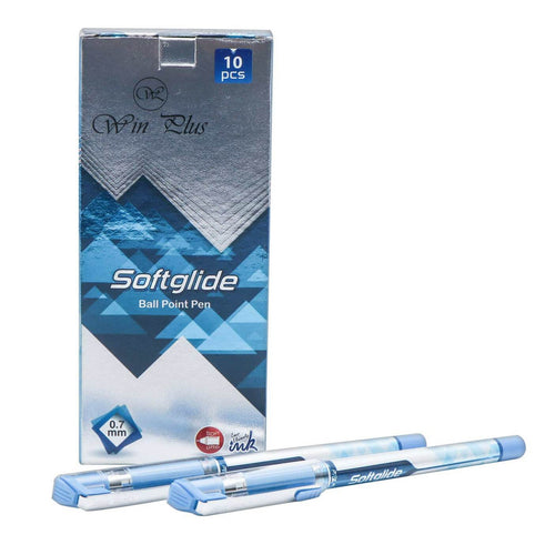 Win Plus Softglide Ballpoint Pen Blue 0.7mm 10's