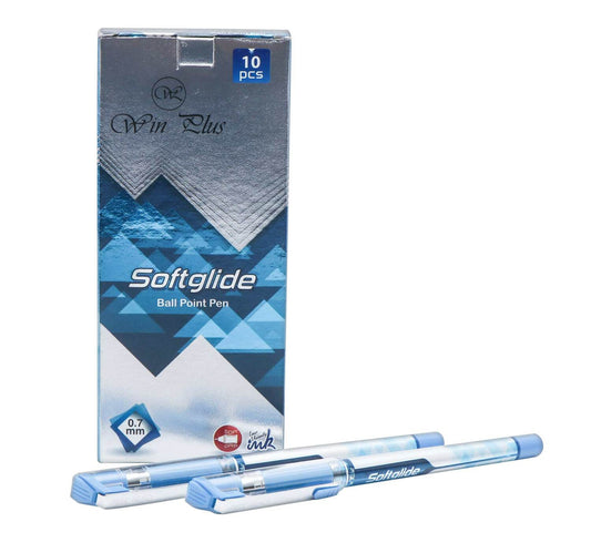 Win Plus Softglide Ballpoint Pen Blue 0.7mm 10's