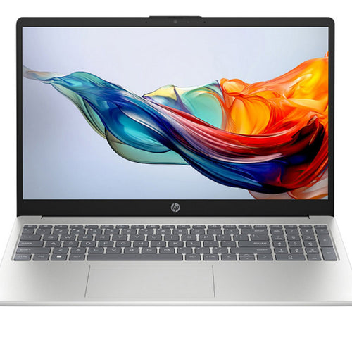كمبيوتر محمول HP، شاشة IPS مقاس 15.6 بوصة، معالج AMD Ryzen 5، ذاكرة وصول عشوائي (RAM) سعة 16 جيجابايت، قرص SSD سعة 512 جيجابايت، فضي، 15-FC0054NE
