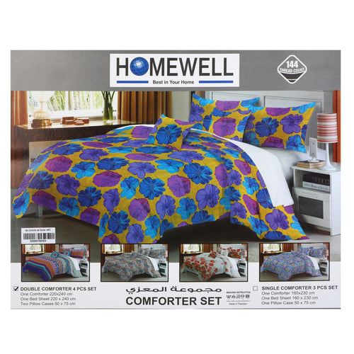 Homewell Comforter Double 4pcs Set Assorted