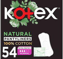 Kotex Natural Panty Liners 100% Cotton Normal Size 54 pcs