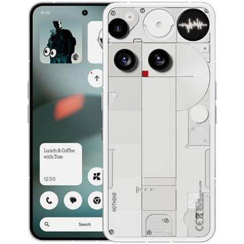 Nothing Phone (3) 5G Smartphone, 12 GB RAM, 256 GB Storage, White + Nothing True Wireless Earbuds, Assorted, B162-NOTHING-EAR-A