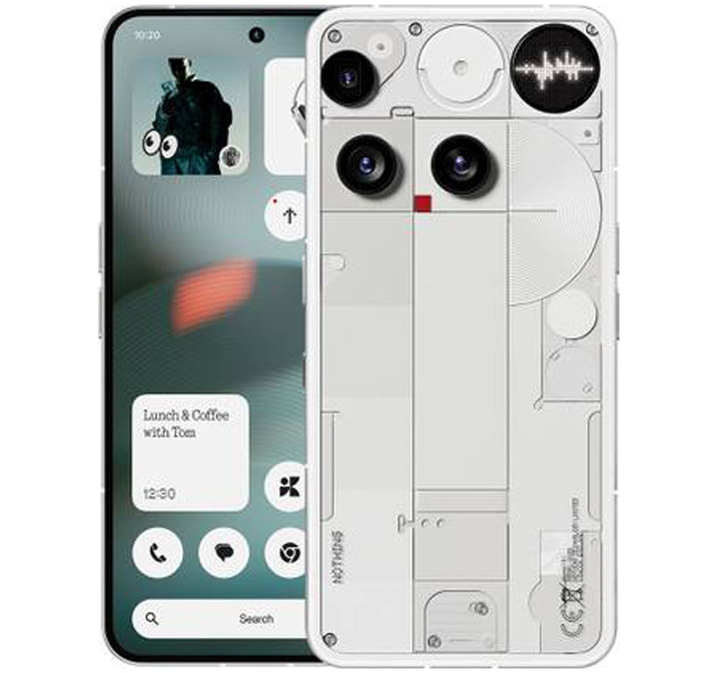 Nothing Phone (3) 5G Smartphone, 12 GB RAM, 256 GB Storage, White + Nothing True Wireless Earbuds, Assorted, B162-NOTHING-EAR-A